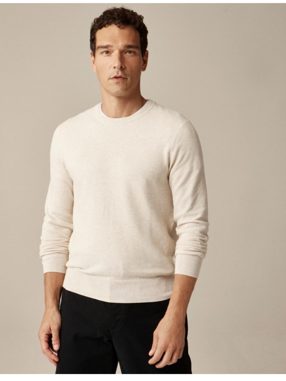 J Crew Men's Crewneck Sweater in Cream